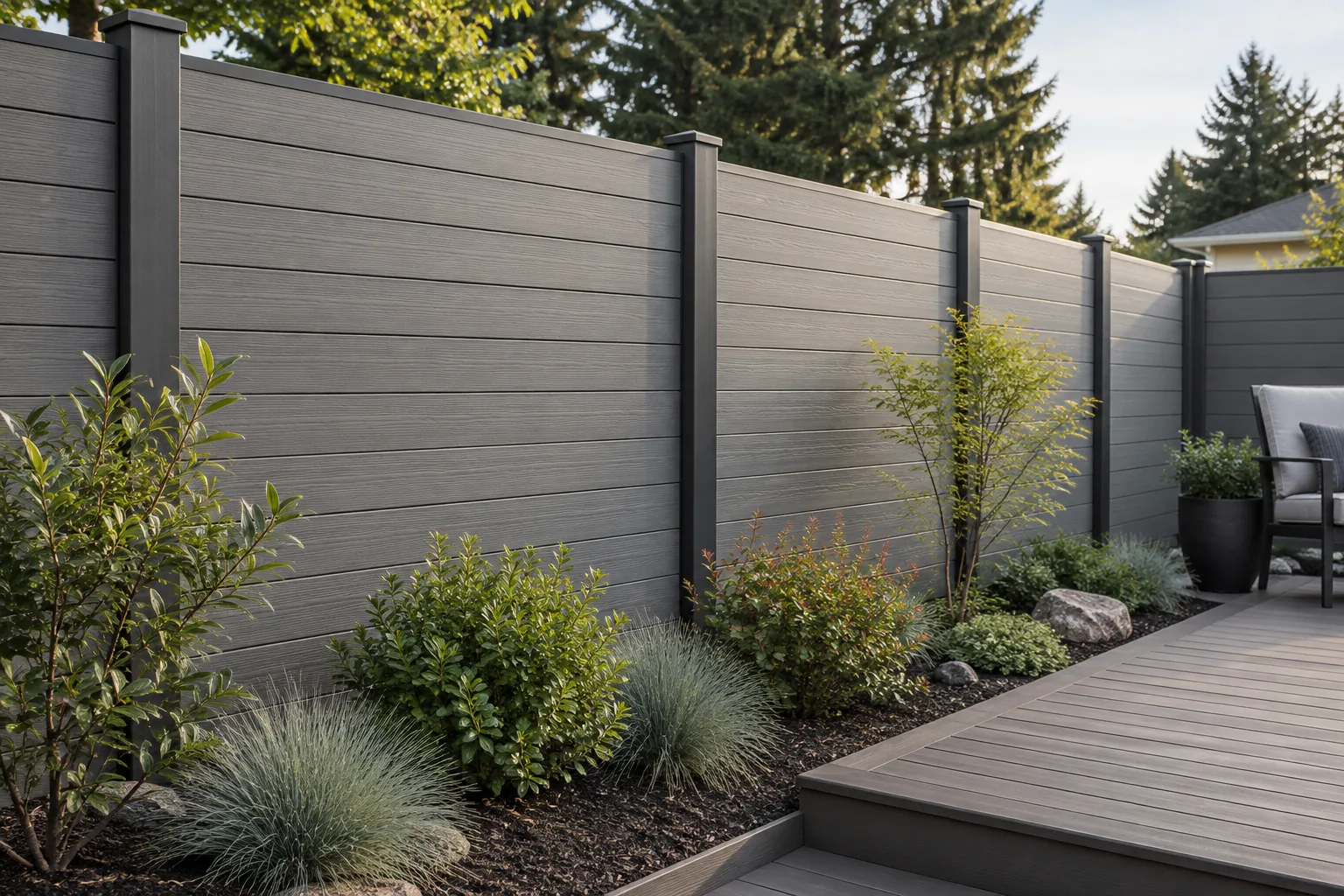 AI-generated composite privacy screens design inspiration showing material and layout