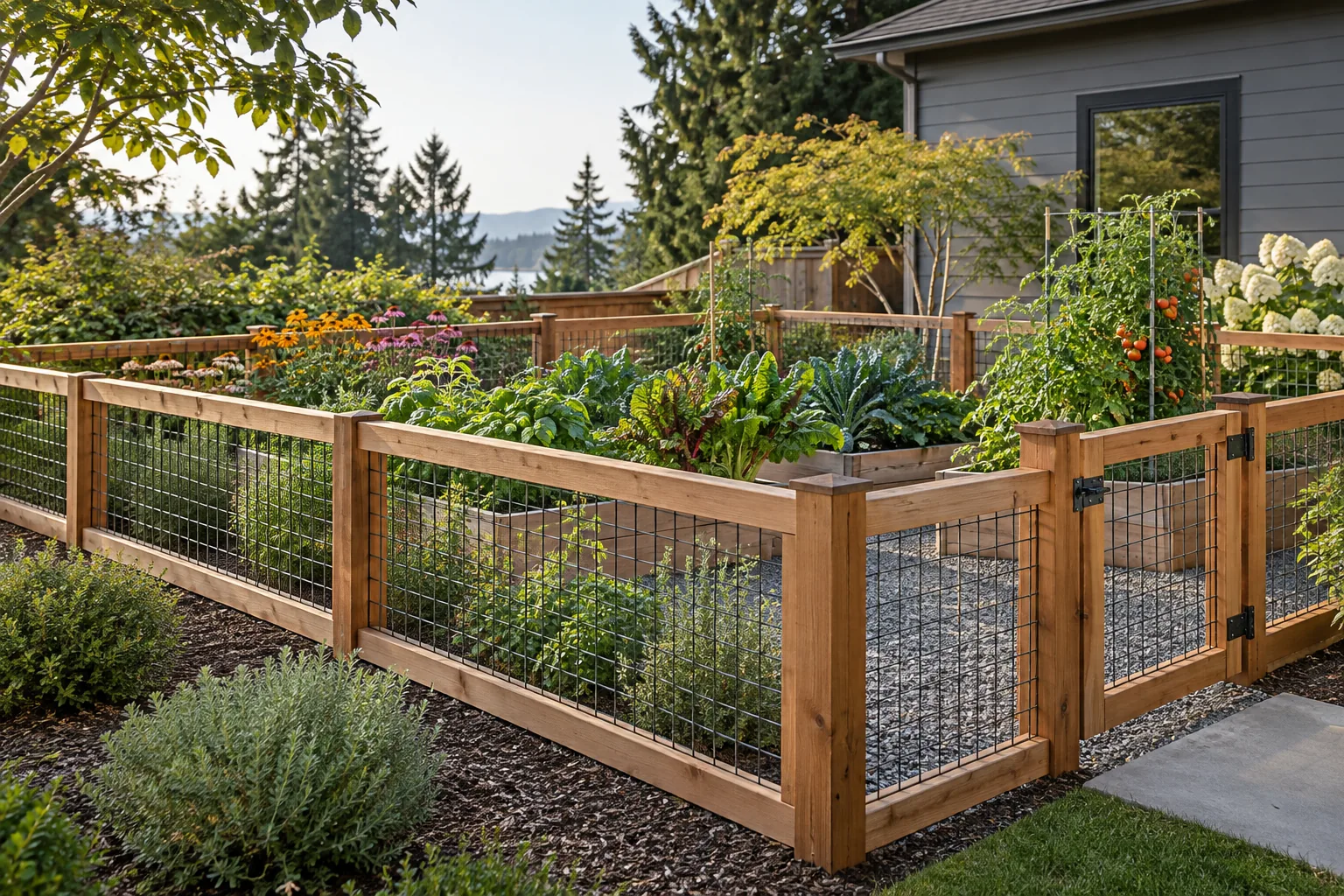 AI-generated hog wire fence design inspiration